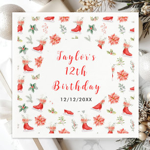 IJsschaatsen Verjaardagsfeest Rood Servet