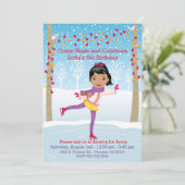 IJsschaatsen verjaardagsfeestje - Afro-Amerikaans  Kaart (Staand voorkant)