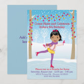 IJsschaatsen verjaardagsfeestje - Afro-Amerikaans  Kaart (Voorkant / Achterkant)