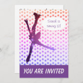 IJsschaatsen verjaardagsfeestje uitnodiging (sterr (Voorkant / Achterkant)