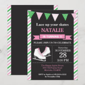 IJsschaatsen verjaardagsuitnodiging 1e verjaardags Kaart (Voorkant / Achterkant)