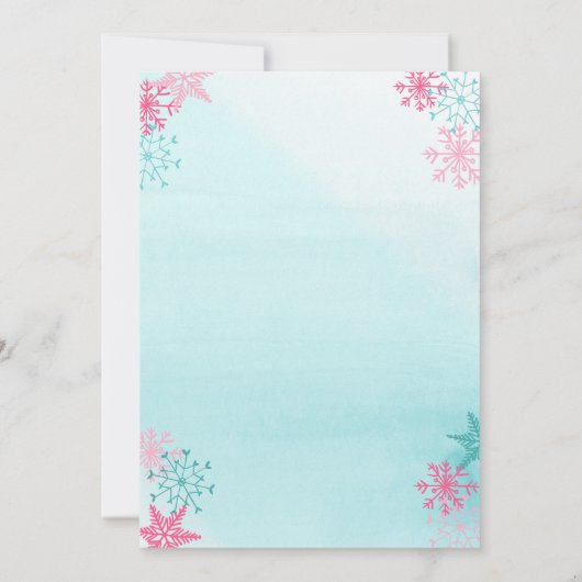 IJsschaatsen Verjaardagsuitnodiging Schaats Winter Kaart (Achterkant)