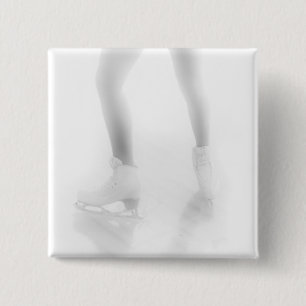 ijsschaatsen vierkante button 5,1 cm