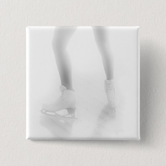 ijsschaatsen vierkante button 5,1 cm (Voorkant)
