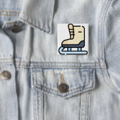 ijsschaatsen vierkante button 5,1 cm (In situ)