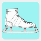 IJsschaatsen Vierkante Sticker (Voorkant)