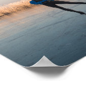 IJsschaatsen voorbij windmolen en riet poster (Hoek)