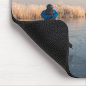 IJsschaatsen voorbij windmolen en rietmousepad Muismat (Hoek)