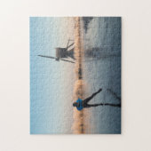 IJsschaatsen voorbij windmolen en rietpuzzel Legpuzzel (Verticaal)