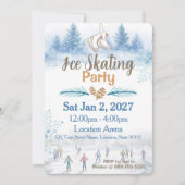 IJsschaatsen Winterfeest Uitnodiging (Voorkant)