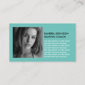 IJsschaatser silhouet, ijsschaatscoach foto Visitekaartje (Achterkant)