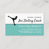 IJsschaatser silhouet, ijsschaatscoach foto Visitekaartje (Voorkant)