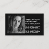 IJsschaatser Silhouet Logo, schaatscoach foto Visitekaartje (Achterkant)