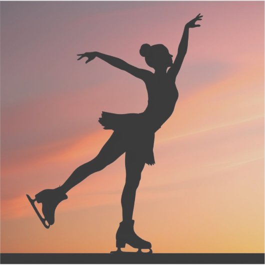 IJsschaatser Silhoutte Sticker (Voorkant)