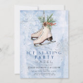 IJsschaatsfeest Bevroren Sneeuwvlok Verjaardag Kaart (Voorkant)