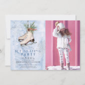 IJsschaatsfeest Bevroren Sneeuwvlok Verjaardagsfot Kaart (Voorkant)