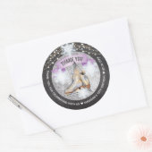 IJsschaatsfeest gepersonaliseerd Ronde Sticker (Envelop)