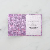 IJsschaatsfeest, roze Schaats Bedankkaart (Binnen)