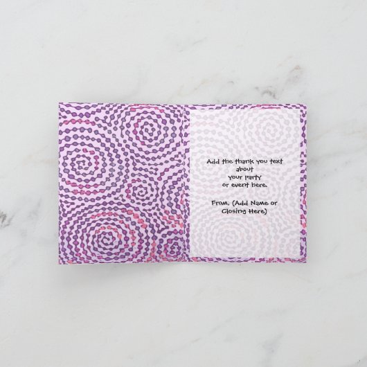 IJsschaatsfeest, roze Schaats Bedankkaart (Binnen)