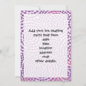 IJsschaatsfeest, roze Schaats Kaart (Achterkant)