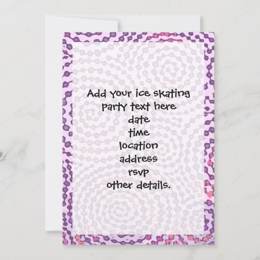 IJsschaatsfeest, roze Schaats Kaart (Achterkant)