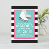 IJsschaatsfeest verjaardagsuitnodigingen Tween Tee Kaart (Staand voorkant)