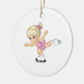 ijsschaatsmeisje keramisch ornament (Links)