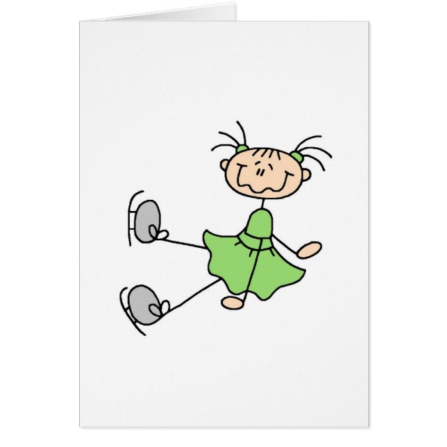 ijsschaatsmeisje met een groene kaart (Voorkant)