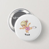 ijsschaatsmeisje ronde button 5,7 cm (Voorkant /achterkant)