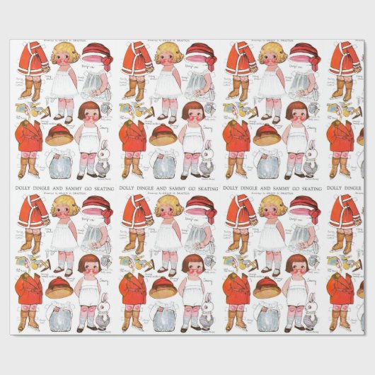  ijsschaling ⛸ papierDolls Gift Wrap Cadeaupapier (Vlak)