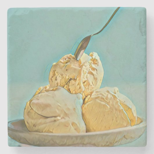 ijsschelp stenen onderzetter (Voorkant)