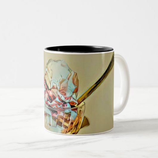 ijsschelp tweekleurige koffiemok (Voorkant rechts)