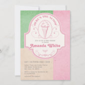  ijsschep Retro 1950s Baby shower Kaart (Voorkant)