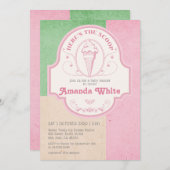  ijsschep Retro 1950s Baby shower Kaart (Voorkant / Achterkant)