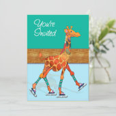 IJsschilderende Giraffe aan de rand Kaart (Staand voorkant)