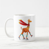 IJsschilderende Giraffe met scarf Koffiemok (Links)