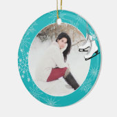 IJsschilfers en sneeuwvlokken met Photo Ceramic Or Keramisch Ornament (Links)