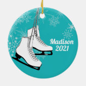 IJsschilfers en sneeuwvlokken met Photo Ceramic Or Keramisch Ornament (Achterkant)