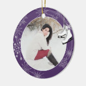 IJsschilfers en sneeuwvlokken met Photo Ceramic Or Keramisch Ornament (Links)