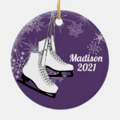 IJsschilfers en sneeuwvlokken met Photo Ceramic Or Keramisch Ornament (Achterkant)