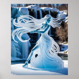 IJssculptuur - Schaatser Poster