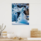 IJssculptuur - Schaatser Poster (Keuken)