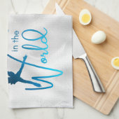 IJsskuiken met handdoekgradiënt blauw gevoel Theedoek (Quarter Fold)