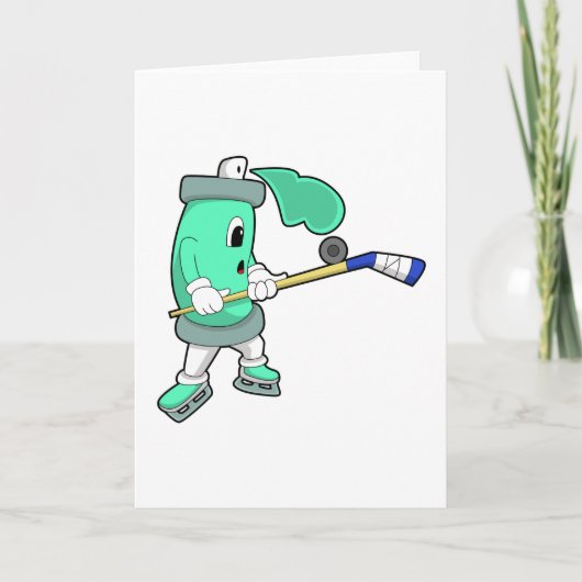 Ijsspray bij IJshockey met IJshockeystick Kaart (Voorkant)