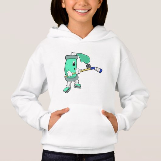 IJsspray op ijshockey met ijshockeystick (Voorkant)