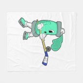 IJsspray op ijshockey met ijshockeystick Fleece Deken (Voorkant (Horizontaal))