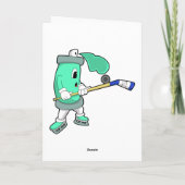 IJsspray op ijshockey met ijshockeystick Kaart (Achterkant)