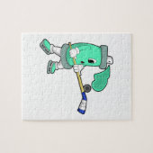 IJsspray op ijshockey met ijshockeystick Legpuzzel (Horizontaal)