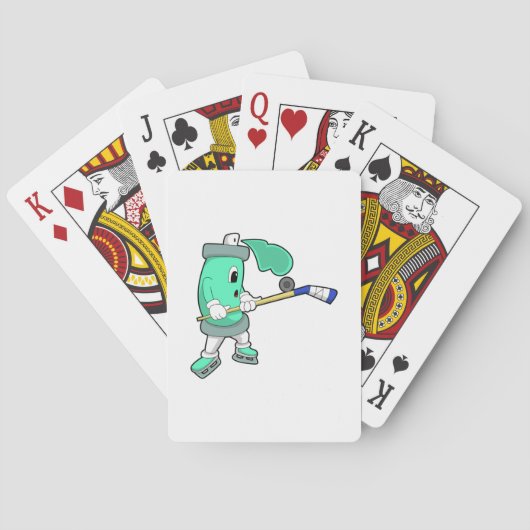 IJsspray op ijshockey met ijshockeystick Pokerkaarten (Achterkant)