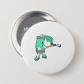 IJsspray op ijshockey met ijshockeystick Ronde Button 7,6 Cm (Voorkant /achterkant)